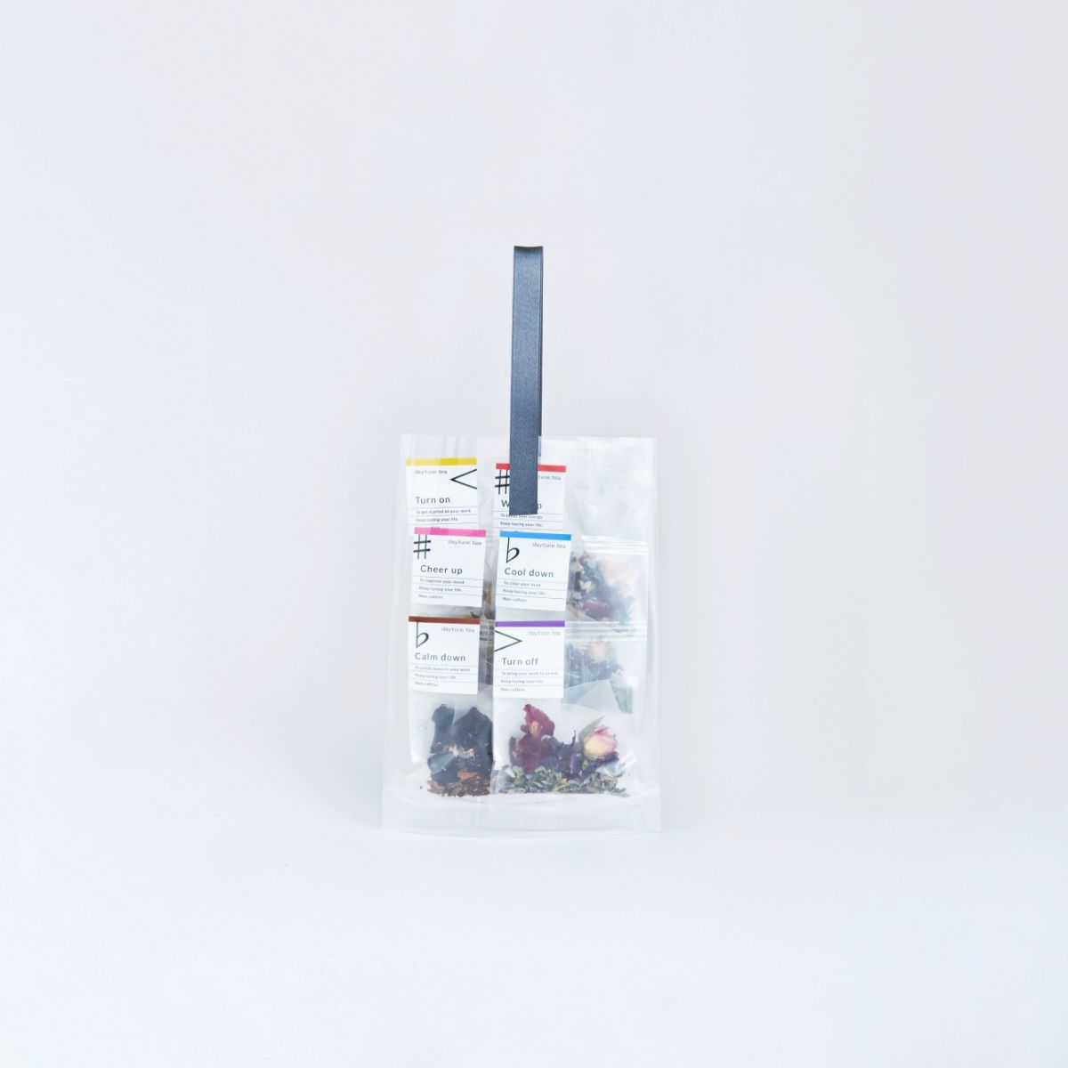 【卸販売】daytune. tea クリアバッグ（6種類×1個、5点セット）